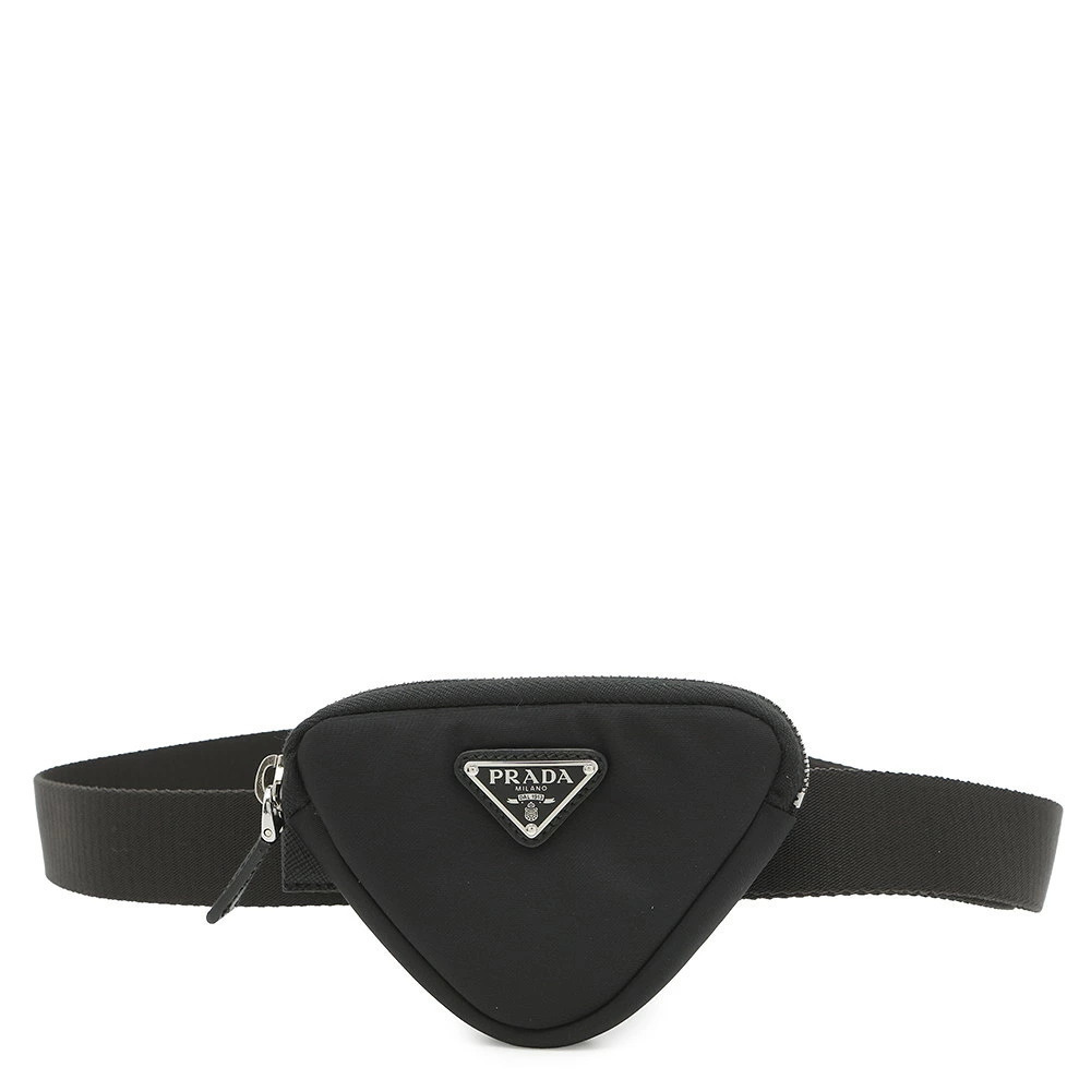 Prada waist Pouch Clutch triangle black bag